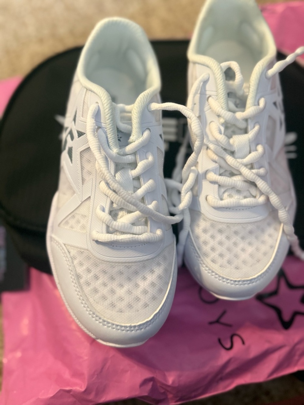 Rebels White Kids Athletic Sneakers with Star Accent
